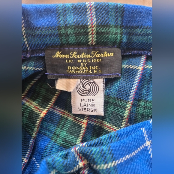 Nova Scotia Bonda | Blue Plaid Women's Skirt, Waist 13 1/2" - Picture 3 of 10
